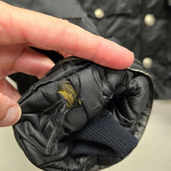 Vintage Horace Small Tuffy Jac Black Quilted Bomber Jacket Satin Flight Police G - Picture 10 of 14